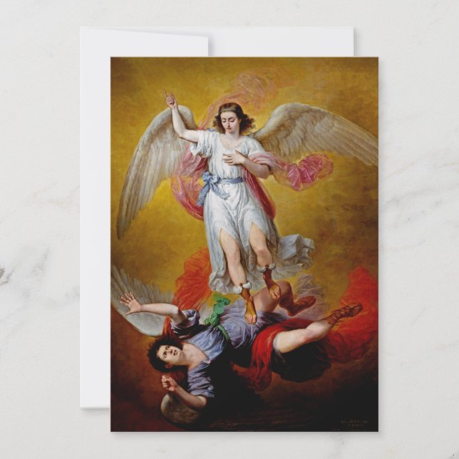 Der Fall Lucifers durch Antonio Maria Esquivel Dankeskarte (Vorderseite)