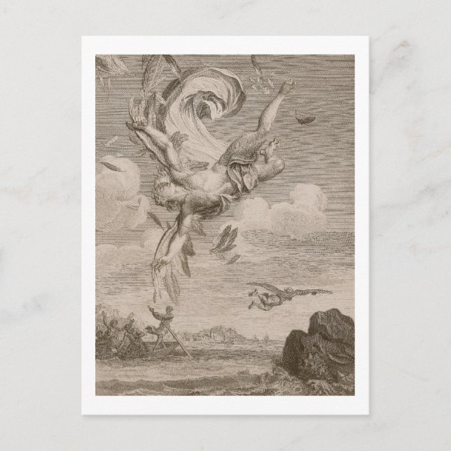 Der Fall von Icarus, 1731 (Gravieren) Postkarte (Vorderseite)