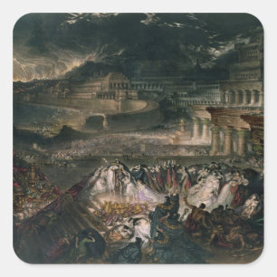 Der Fall von Nineveh Quadratischer Aufkleber