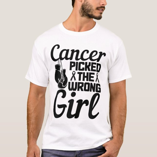 Der falsche Brustkrebsmont für Mädchen ausgewählt T-Shirt (Vorderseite)