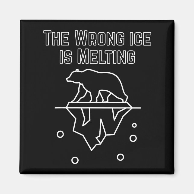 Der falsche Eisberg schmilzt Bär  Magnet (Vorne)