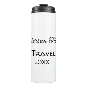 Der Familienname Reise Urlaub Abenteuer hinzufügen Thermosbecher