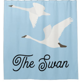 Der Farbblock Schwan Duschvorhang
