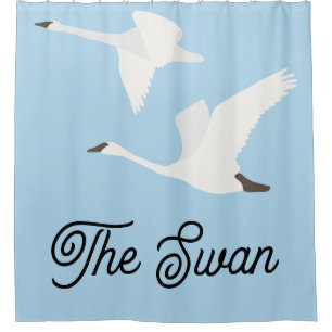 Der Farbblock Schwan Duschvorhang