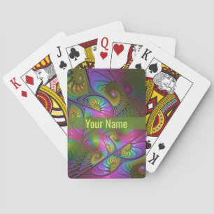 Der farbenfrohe Abstrakte Trippy-Fraktal Spielkarten