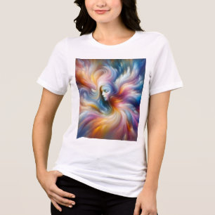 Der farbenfrohe luftige Engel auf der Vorderseite Tri-Blend Shirt