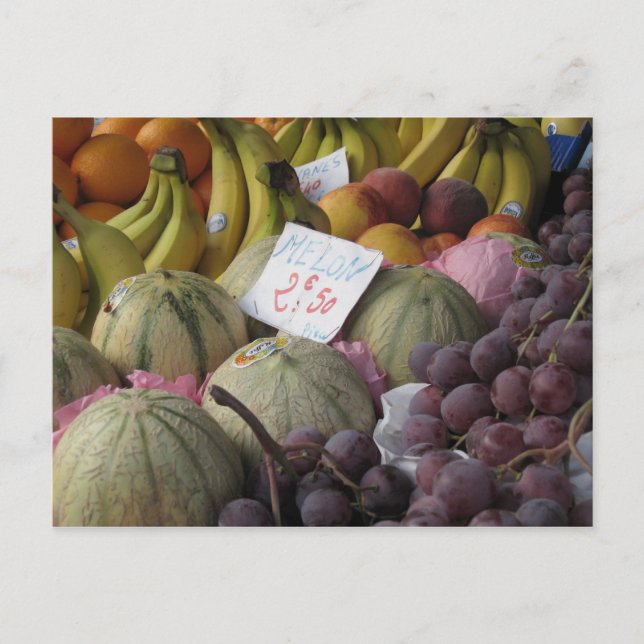Der farbenfrohe Pariser Obstmarkt Postkarte (Vorderseite)