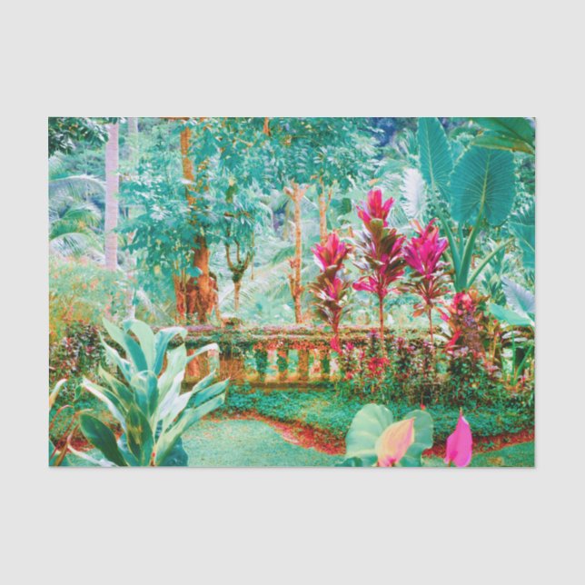 Der farbenfrohe und lebendige Tropengarten Seidenpapier (Vorderseite)