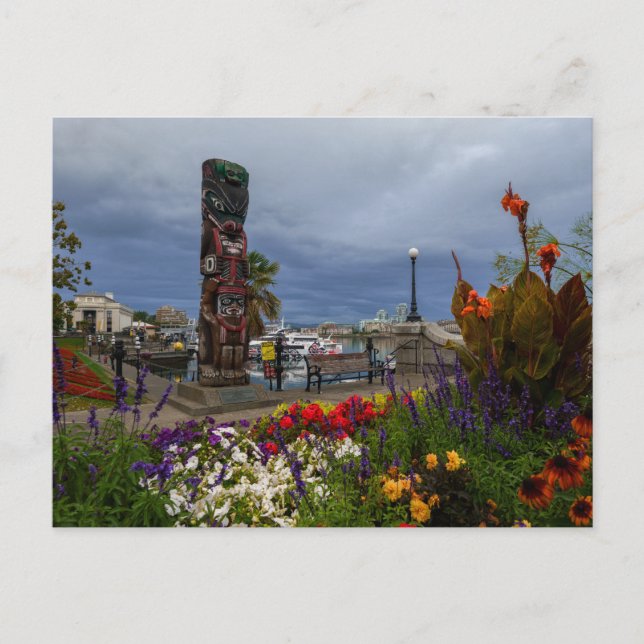 Der farbenfrohe Victoria Harbour Postkarte (Vorderseite)