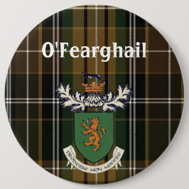 Der Farrell Clan von Irland-Wappen u. Tartan Button