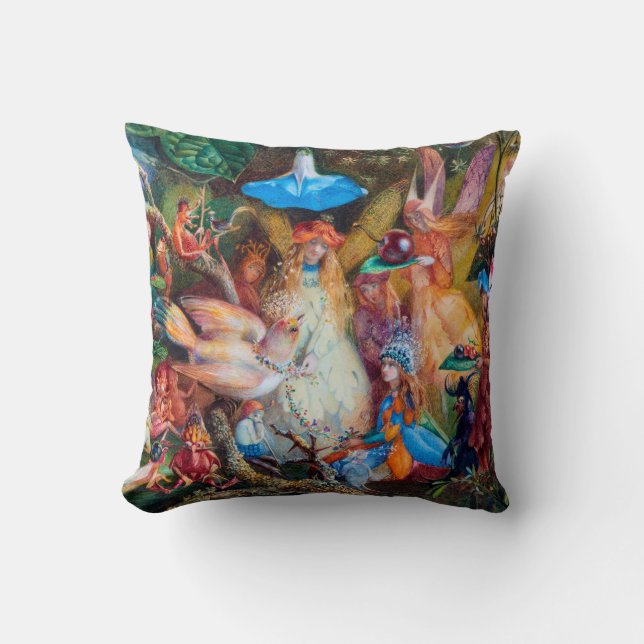 Der Favorit der Fairies, John Anster Fitzgerald Kissen (Vorderseite)