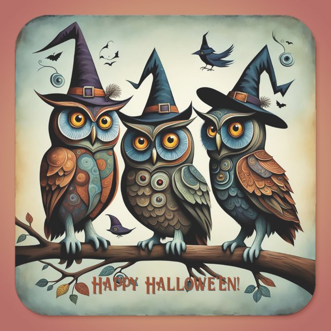 Der Feathered Coven Quadratischer Aufkleber (Von Creator hochgeladen)