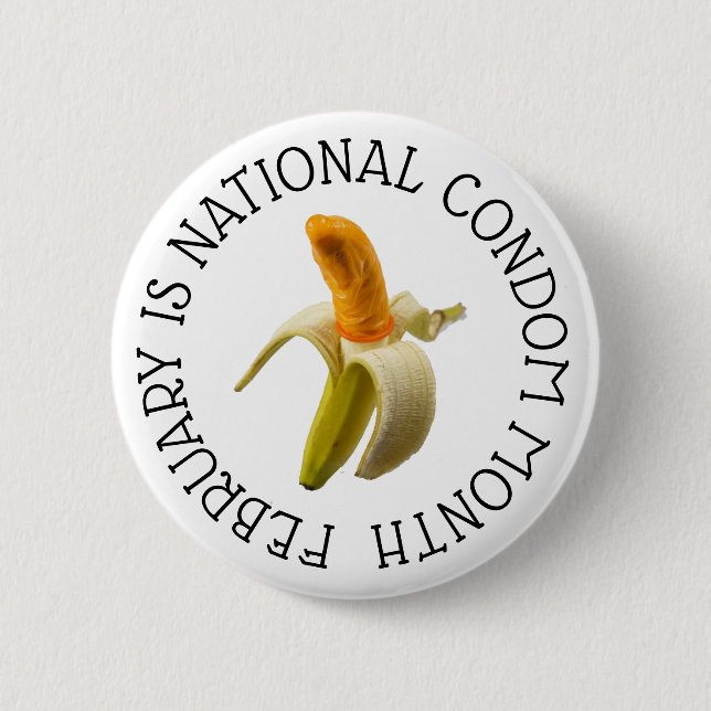 Der Februar ist der Monat des Nationalkondoms Button (Vorderseite)