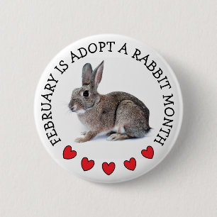 Der Februar ist ein Rabbit Monat Adoptiert Button