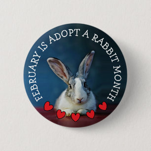 Der Februar ist ein Rabbit Monat Adoptiert Button