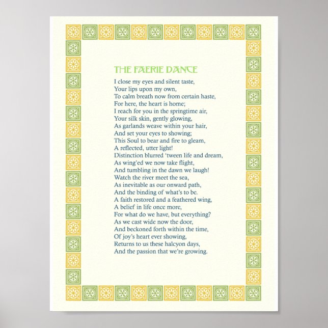 Der Fee-Tanz - Ein schönes Liebe-Gedicht - Drucken Poster (Vorne)