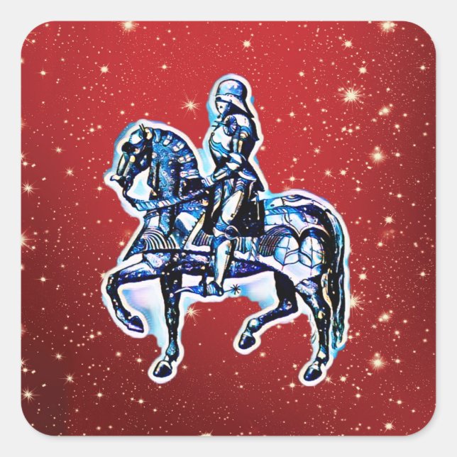 Der Feiertagsknight Quadratischer Aufkleber (Vorderseite)