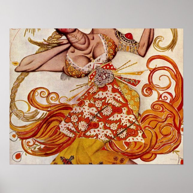 Der Feuervogel von Leon Samoilovitch Bakst Poster (Vorne)