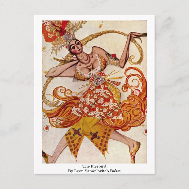 Der Feuervogel von Leon Samoilovitch Bakst Postkarte (Vorderseite)