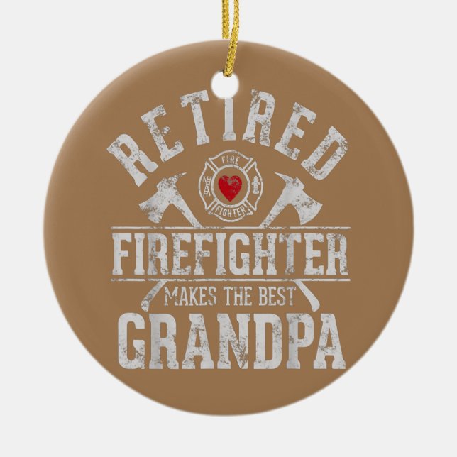 Der Feuerwehrmann ist der beste Großvater Keramik Ornament (Vorne)