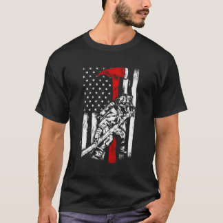 Der Feuerwehrmann Red Ax beklagt die amerikanische T-Shirt