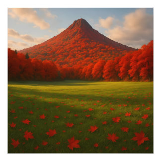 Der feurige Herbstgipfel: Rotes Schweigen über dem Fotodruck