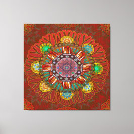 Der Filter Blumenrot des Squire Manipur Mandala Leinwanddruck