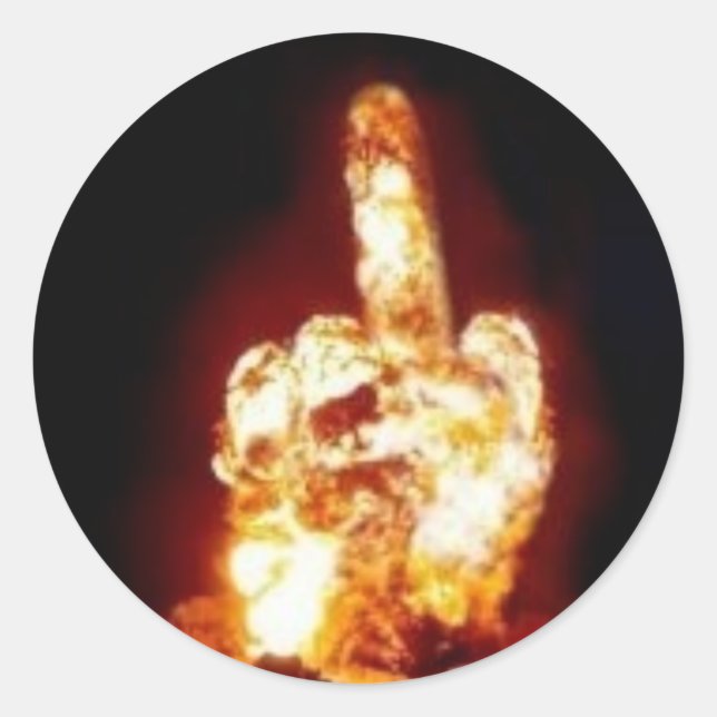 Der Finger Runder Aufkleber (Vorderseite)