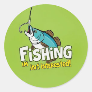 Der Fisch, der nicht am Fischfang interessiert ist Runder Aufkleber
