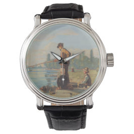 Der Fischer (Angeln im Freien) (Fluss) Armbanduhr