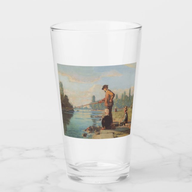 Der Fischer (Angeln im Freien) (Fluss) Glas (Vorderseite)