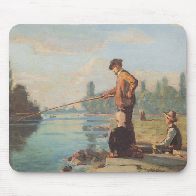 Der Fischer (Angeln im Freien) (Fluss) Mousepad (Vorne)