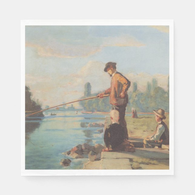 Der Fischer (Angeln im Freien) (Fluss) Serviette (Vorderseite)