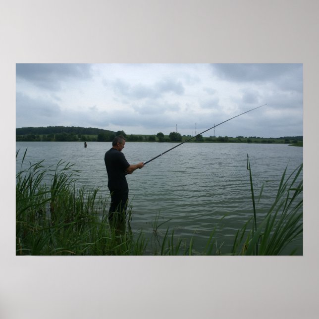 Der Fischer im Abend Poster (Vorne)