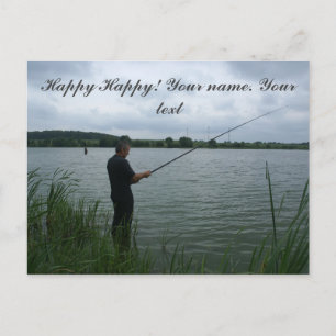 Der Fischer im Abend Postkarte