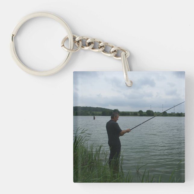 Der Fischer im Abend Schlüsselanhänger (Vorderseite)