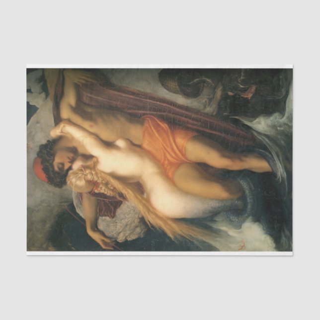 Der Fischer und der Syren (von Frederic Leighton) Seidenpapier (Vorderseite)