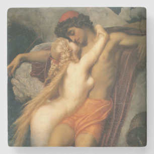 Der Fischer und die Sirene (von Frederic Leighton) Steinuntersetzer