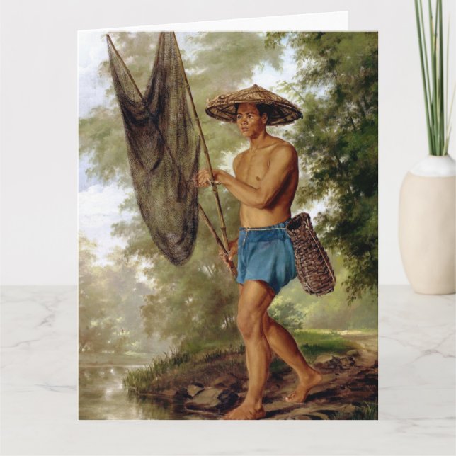Der Fischer von Sacag Fine Art Greetings Card Karte (Vorderseite)