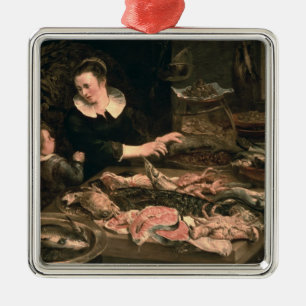 Der Fischhändler Ornament Aus Metall