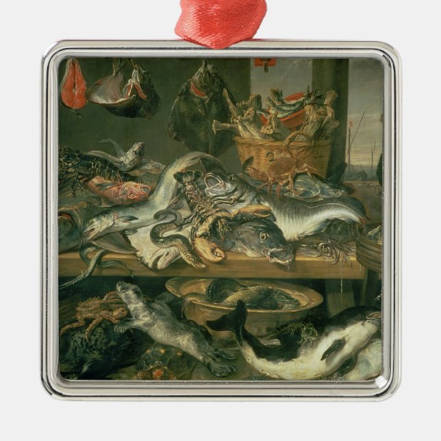 Der Fischmarkt, 1618-21 Silbernes Ornament (Vorne)