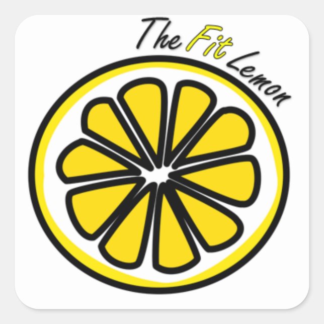 Der Fit-Lemon-Sticker Quadratischer Aufkleber (Vorderseite)