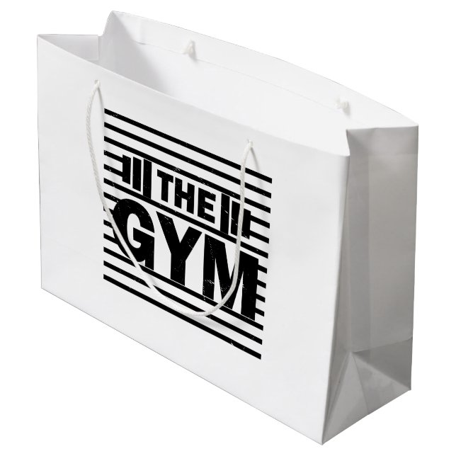 Der Fitnessraum Große Geschenktüte (Rückseite Schrägansicht)