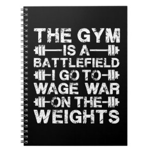 Der Fitnessraum ist ein Schlachtfeld - Workout Mot Notizblock