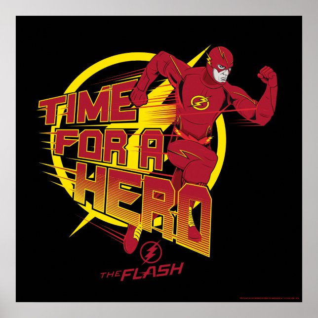 Der Flash | "Zeit für einen Helden" Grafik Poster (Vorne)