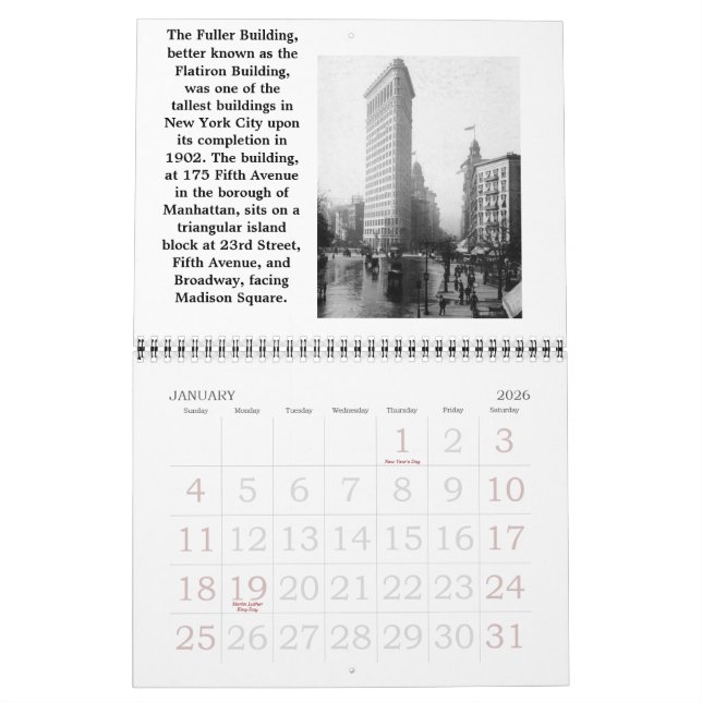 DER FLATIRON GEBÄUDE CALENDAR KALENDER (Jan 2026)