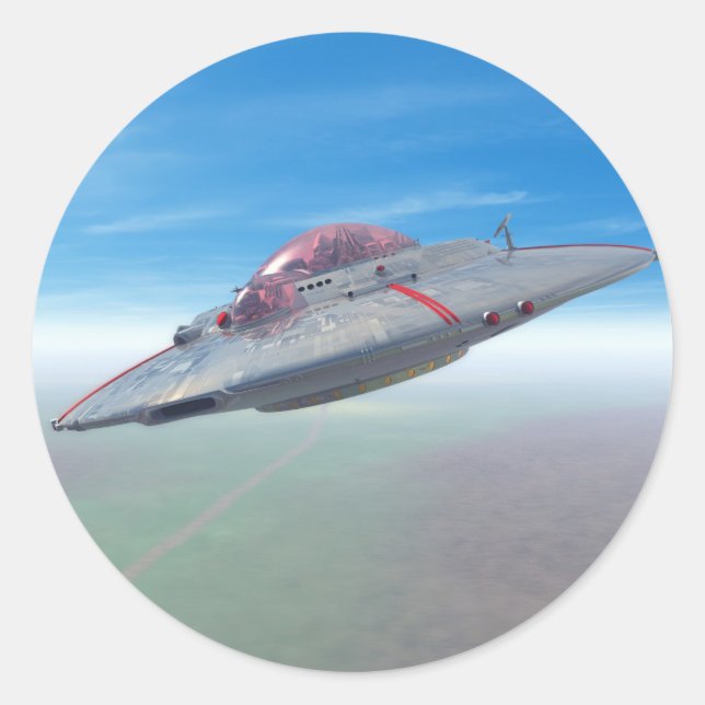 Der flatternde Saucer-Aufkleber Runder Aufkleber (Vorderseite)