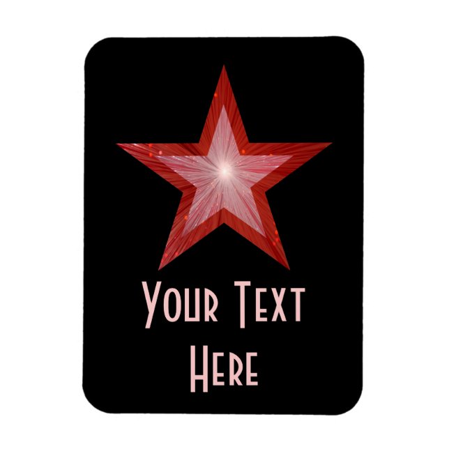 Der flexible rote Star-Magnet 'Text' in vertikaler Magnet (Vertikal)