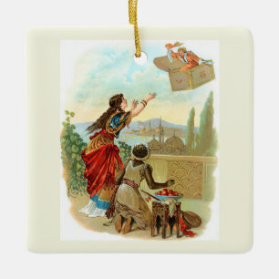 Der fliegende Koffer  Keramikornament