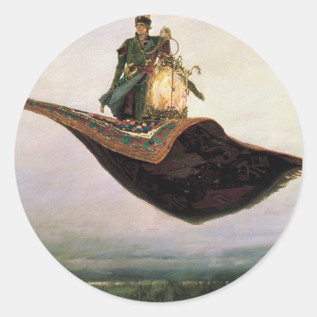 Der fliegende Teppich Runder Aufkleber (Vorderseite)
